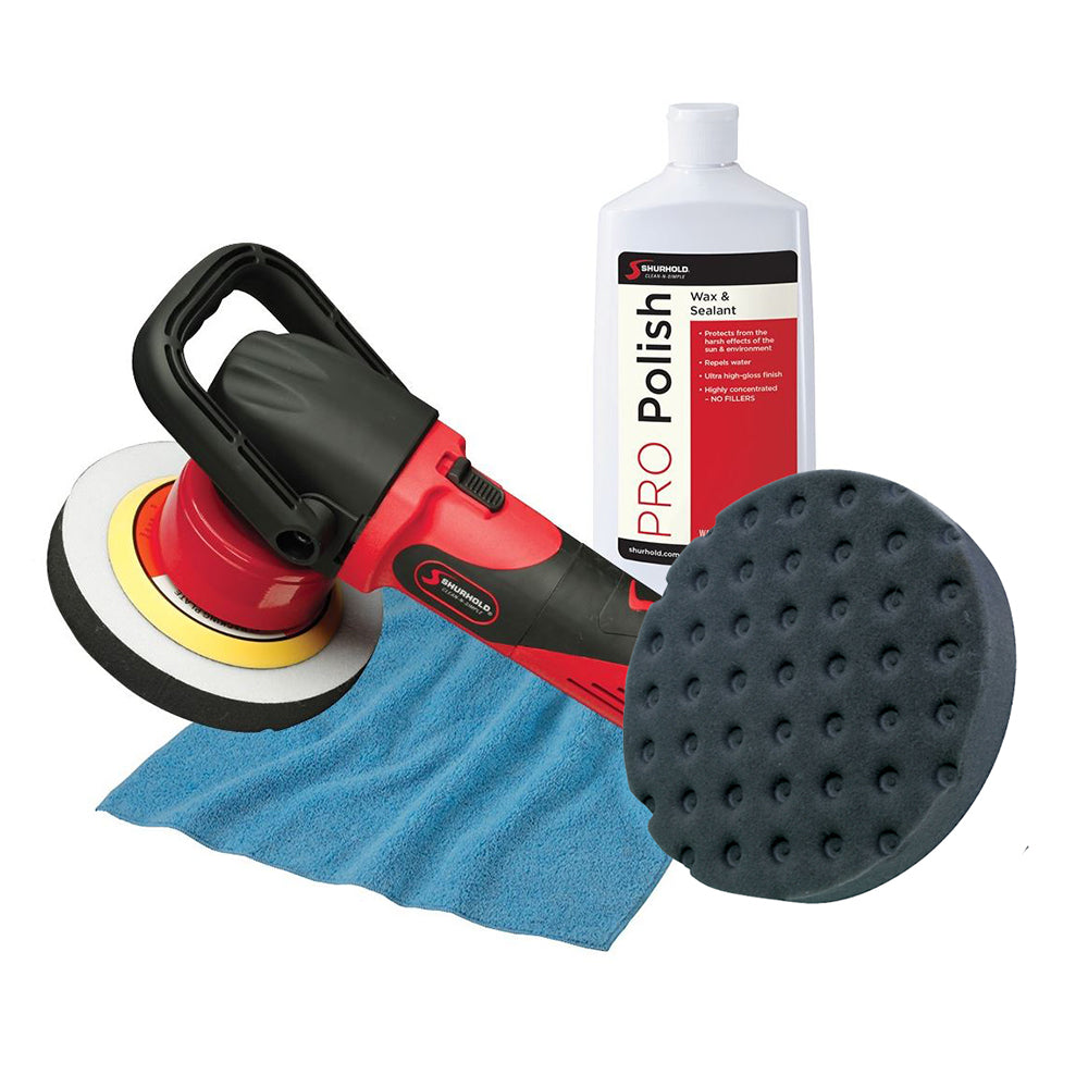Shurhold Dual Action Polisher Start Kit w/Pro Polish, Pad & MicroFiber Towel - Deckhand Marine Supply