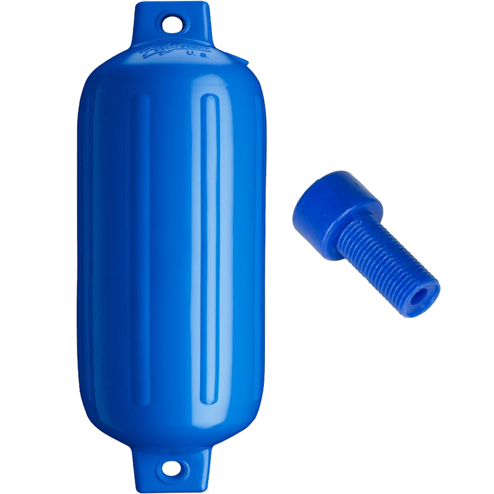 Polyform G-5 Twin Eye Fender 8.8" x 26.8" - Blue w/Adapter - Deckhand Marine Supply