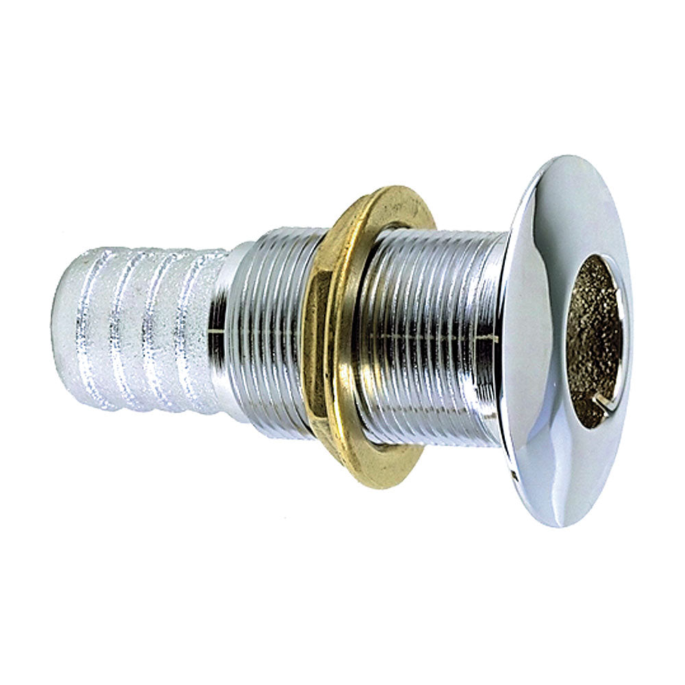 Perko 3/4" Thru-Hull Fitting f/ Hose Chrome Plated Bronze MADE IN THE USA - Deckhand Marine Supply