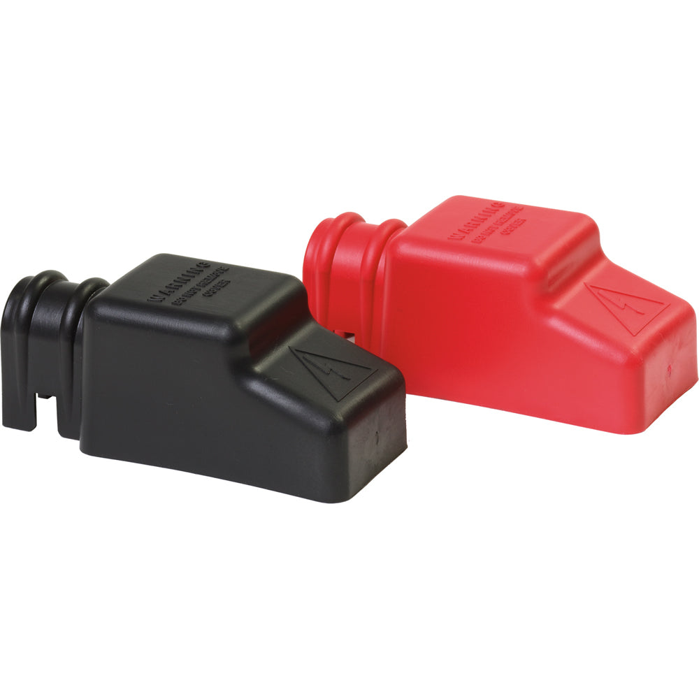 Blue Sea 4018 Square CableCap Insulators Pair Red/Black - Deckhand Marine Supply