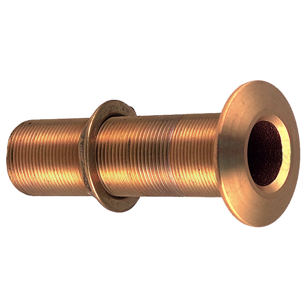 Perko 3/4" Thru-Hull Fitting w/Pipe Thread Bronze Extra Long - Max Hull 5" Thick - Deckhand Marine Supply