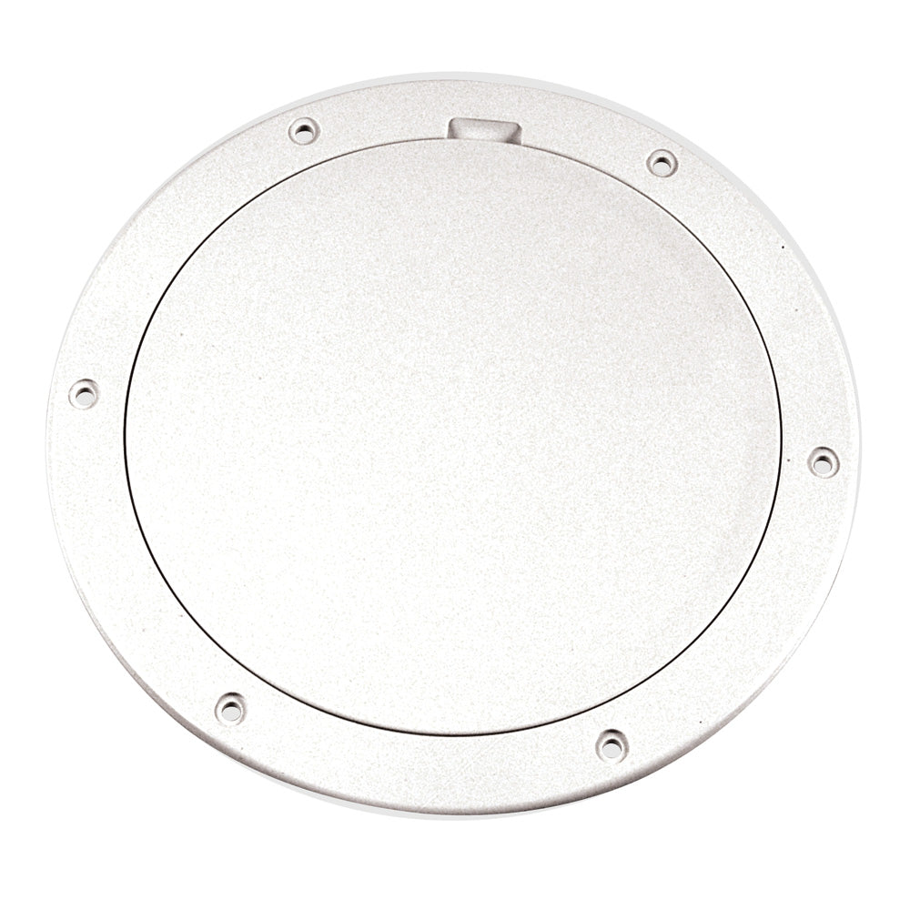 Beckson 6" Smooth Center Pry-Out Deck Plate - White - Deckhand Marine Supply