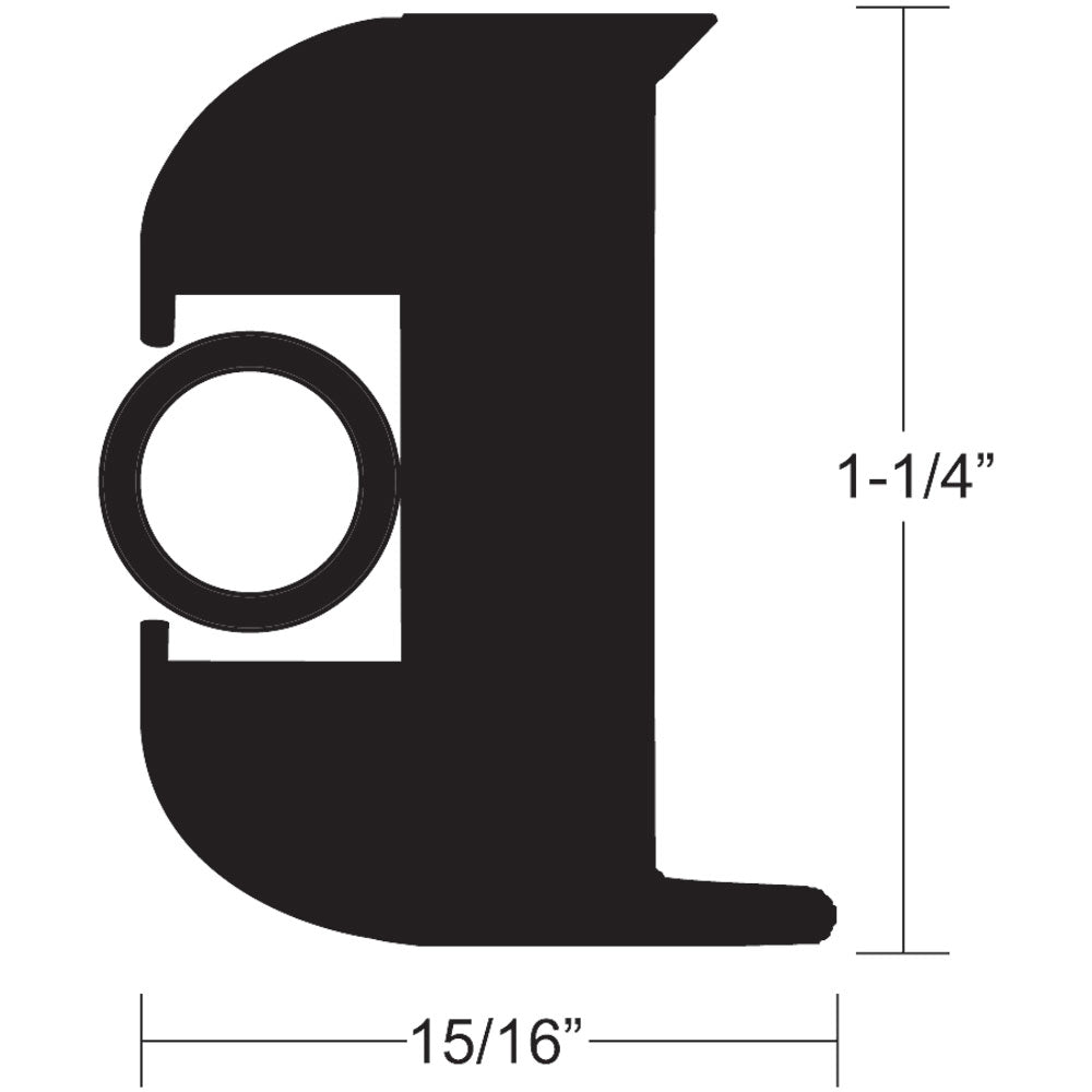 TACO Flex Vinyl Rub Rail Kit - Black w/Black Insert - 70' - 1-1/4" x 15/16" - Deckhand Marine Supply