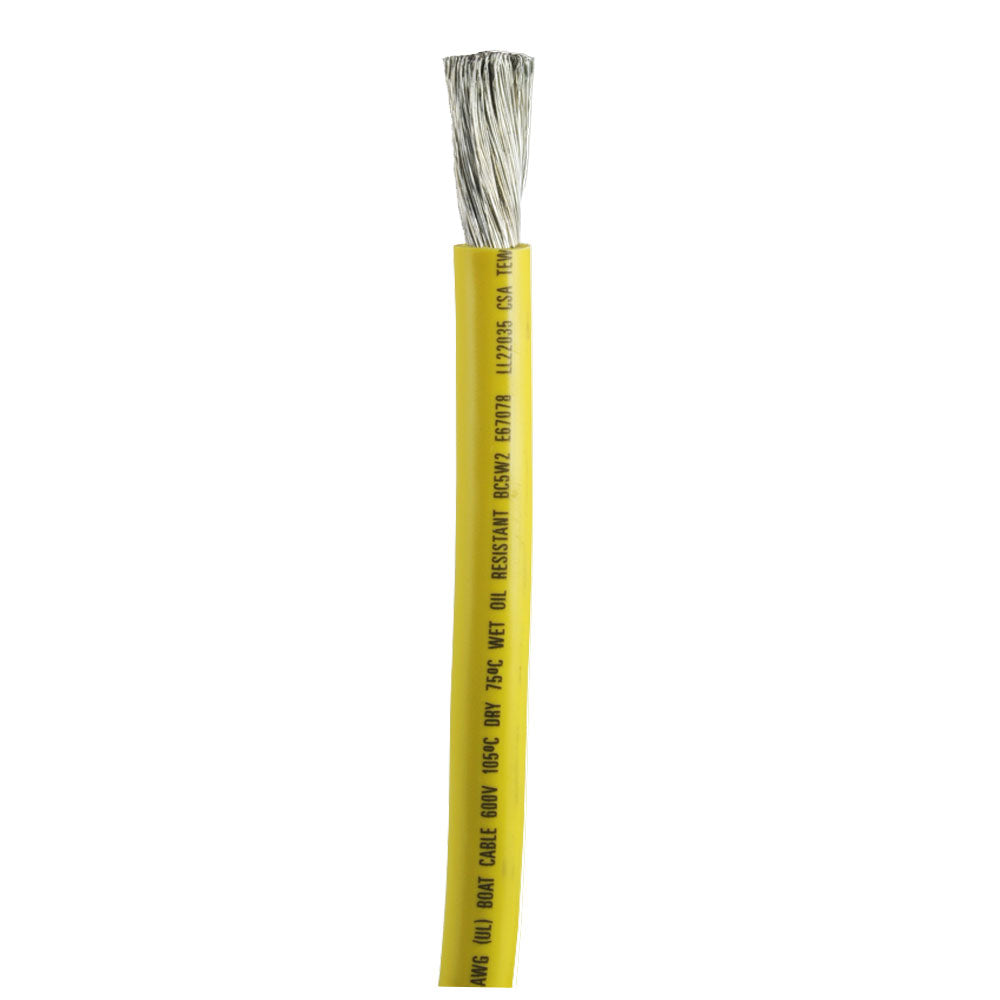 Ancor Yellow 2/0 AWG Battery Cable - Sold By The Foot - Deckhand Marine Supply