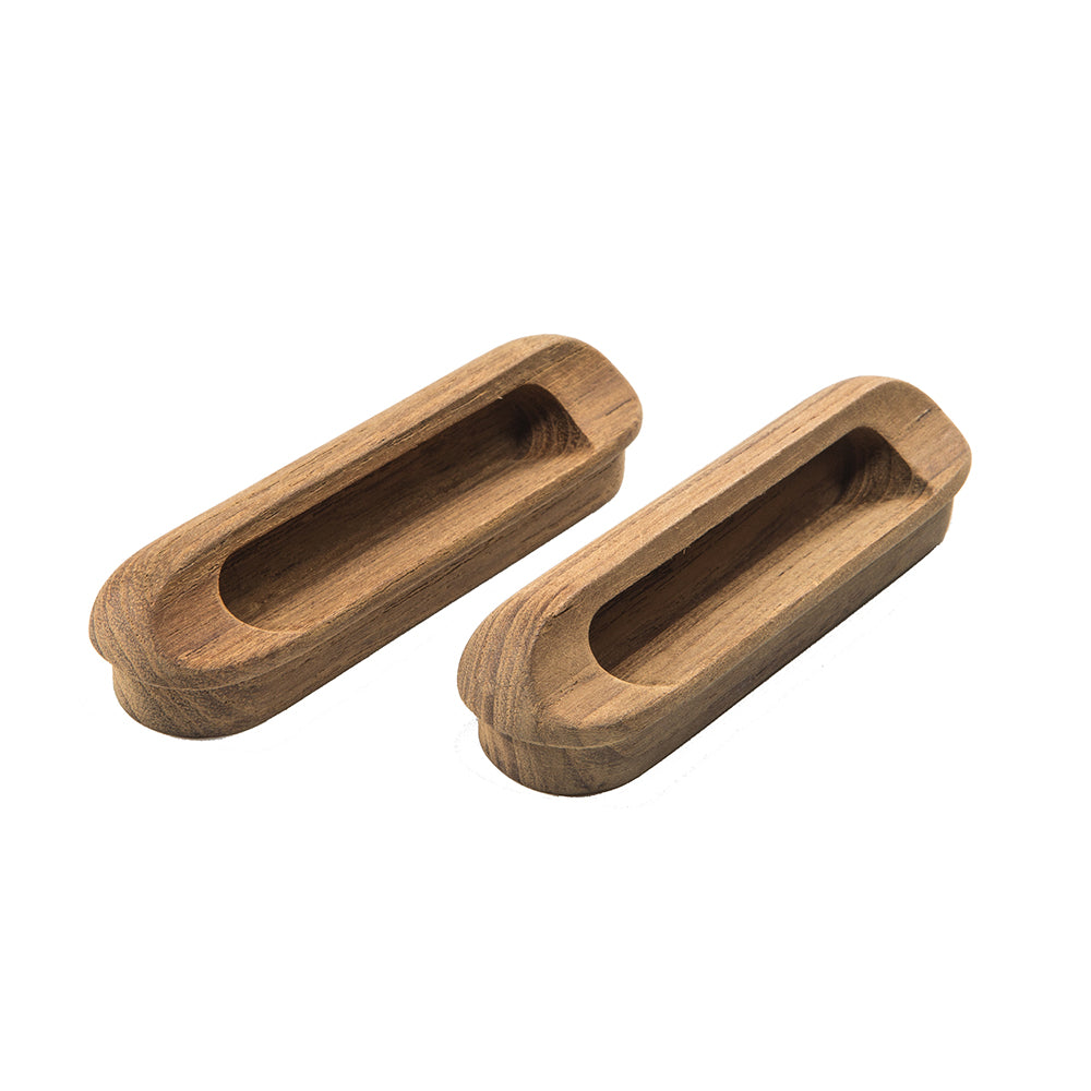 Whitecap Teak Oblong Drawer Pull - 4-1/16"L - 2 Pack - Deckhand Marine Supply