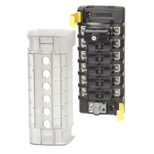 Blue Sea 5050 ST CLB Circuit Breaker Block - 6 Position - Deckhand Marine Supply