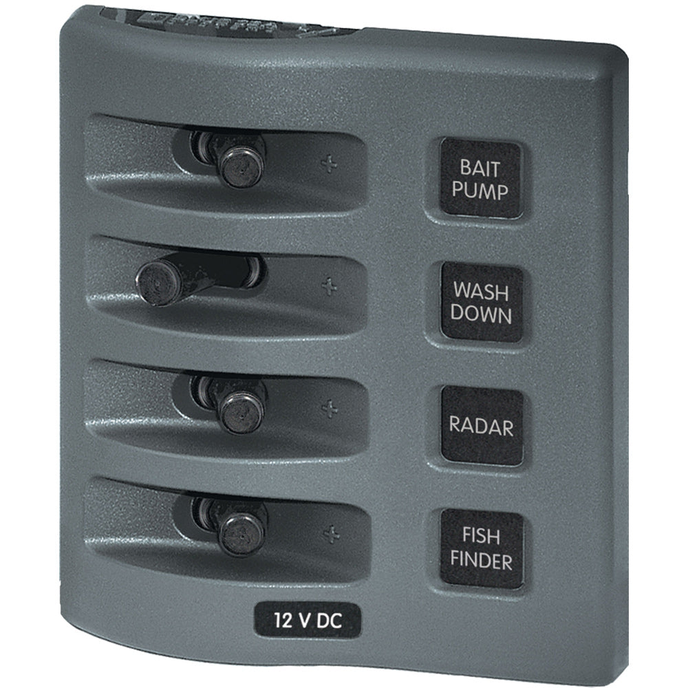 Blue Sea 4305 WeatherDeck 12V DC Waterproof Switch Panel - 4 Posistion - Deckhand Marine Supply