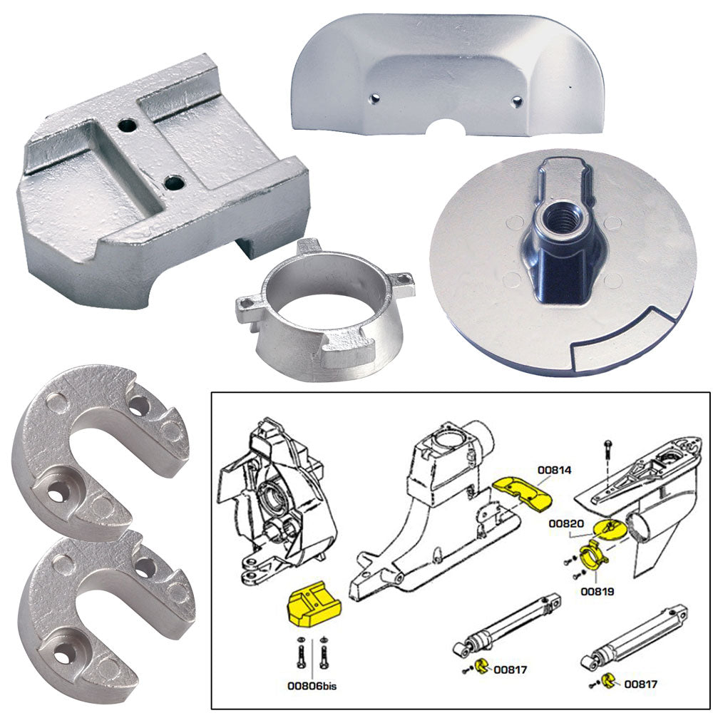 Tecnoseal Anode Kit w/Hardware - Mercury Alpha 1 Gen 2 - Magnesium - Deckhand Marine Supply