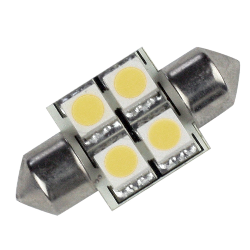 Lunasea Pointed Festoon 4 LED Light Bulb - 31mm - Cool White - Deckhand Marine Supply