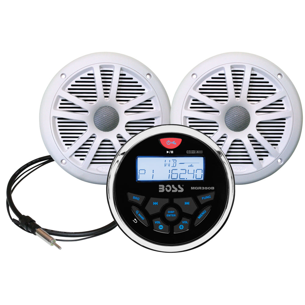 Boss Audio MCKGB350W.6 Marine Stereo  6.5" Speaker Kit - White - Deckhand Marine Supply