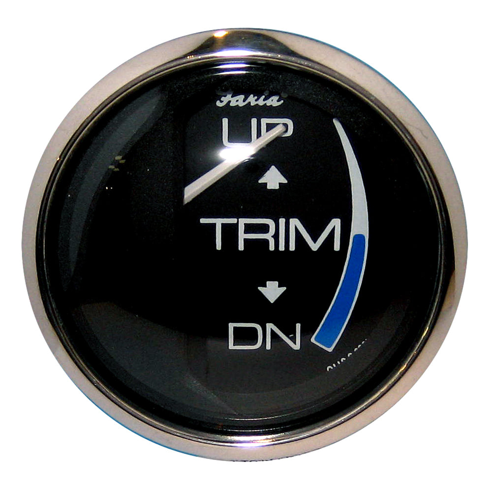 Faria Chesapeake Black 2" Trim Gauge (J/E/Suzuki Outboard) - Deckhand Marine Supply