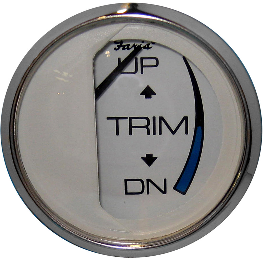 Faria Chesapeake White SS 2" Trim Gauge (Mercury / Mariner / Mercruiser / Volvo DP / Yamaha - 01 and Newer) - Deckhand Marine Supply