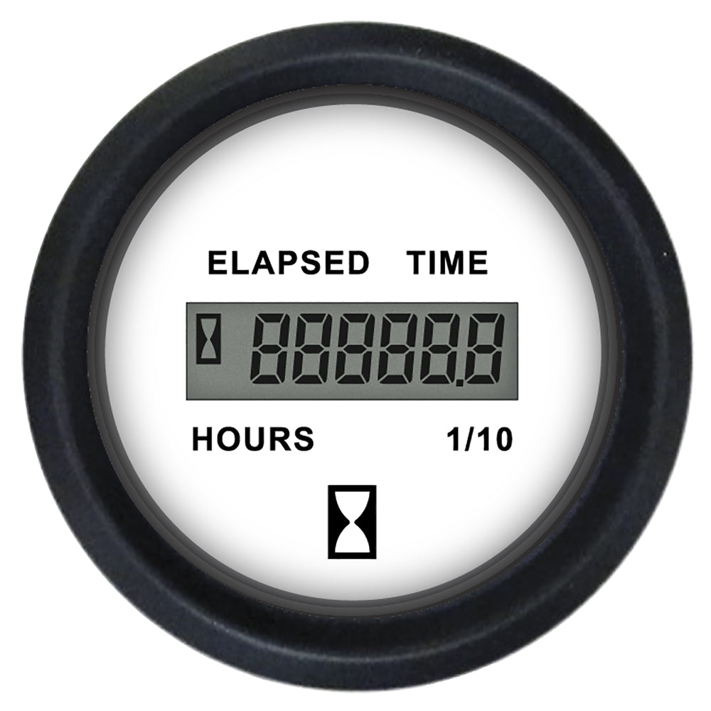 Faria Euro White 2" Hourmeter (Digital) - Deckhand Marine Supply