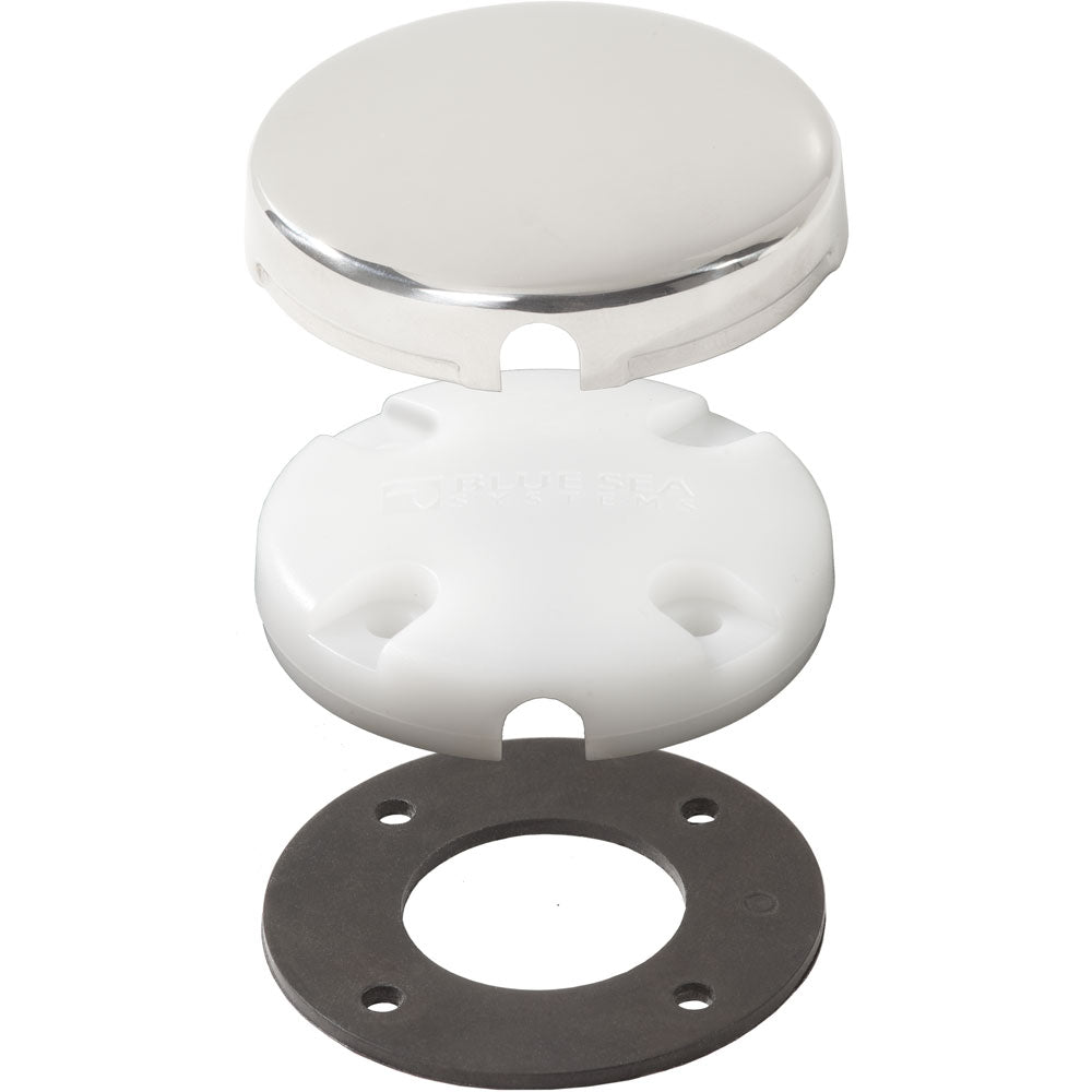 Blue Sea Side Entry CableClam w/Stainless Steel Dress Cap - Deckhand Marine Supply