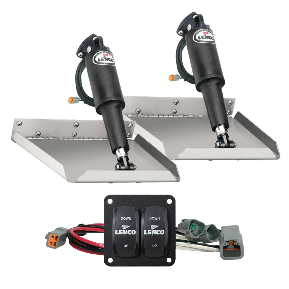 Lenco 12" x 12" Edge Mount Trim Tab Kit w/Double Rocker Switch Kit - Deckhand Marine Supply