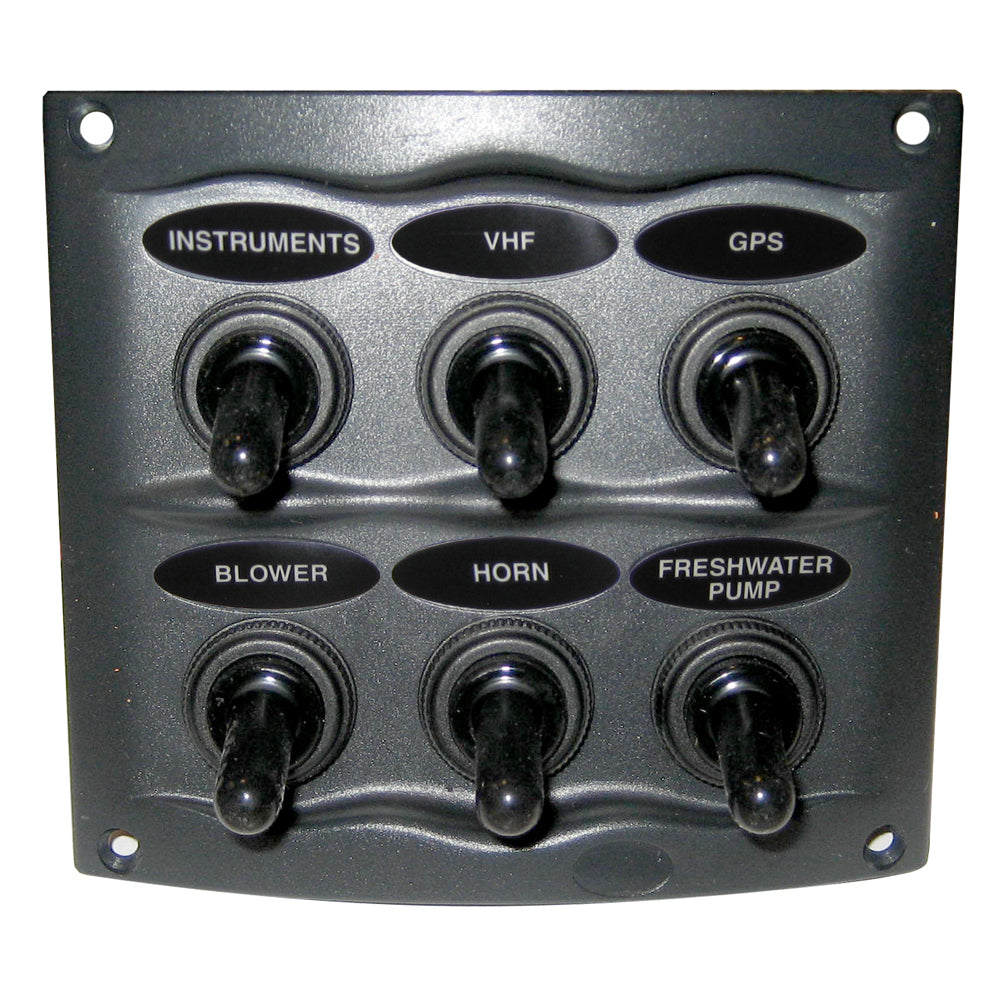 BEP Waterproof Panel - 6 Switches - Grey - Deckhand Marine Supply