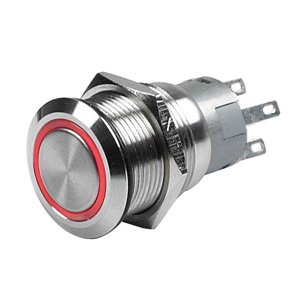 Marinco Push Button Switch - 24V Latching On/Off - Red LED - Deckhand Marine Supply