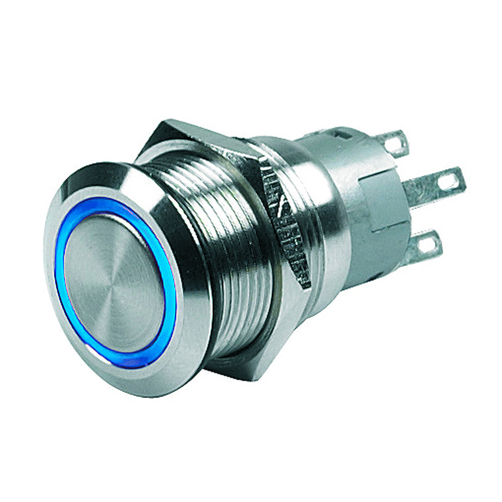 BEP Push Button Switch - 24V Latching On/Off - Blue LED - Deckhand Marine Supply