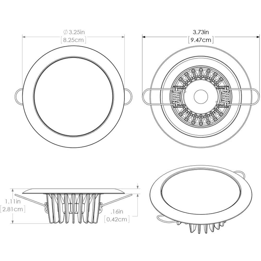 Lumitec Mirage Flush Mount Down Light Spectrum RGBW - Glass Bezel - Deckhand Marine Supply