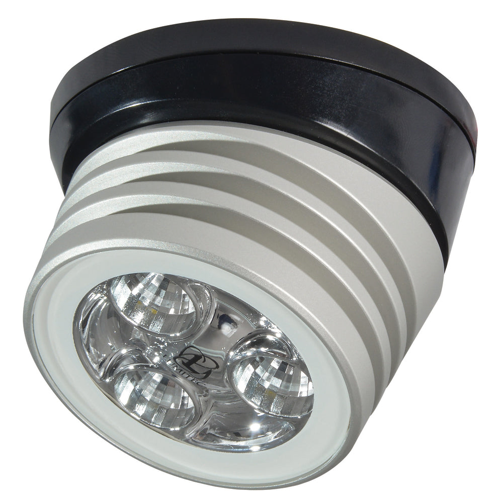 Lumitec Zephyr LED Spreader/Deck Light -Brushed, Black Base - White Non-Dimming - Deckhand Marine Supply