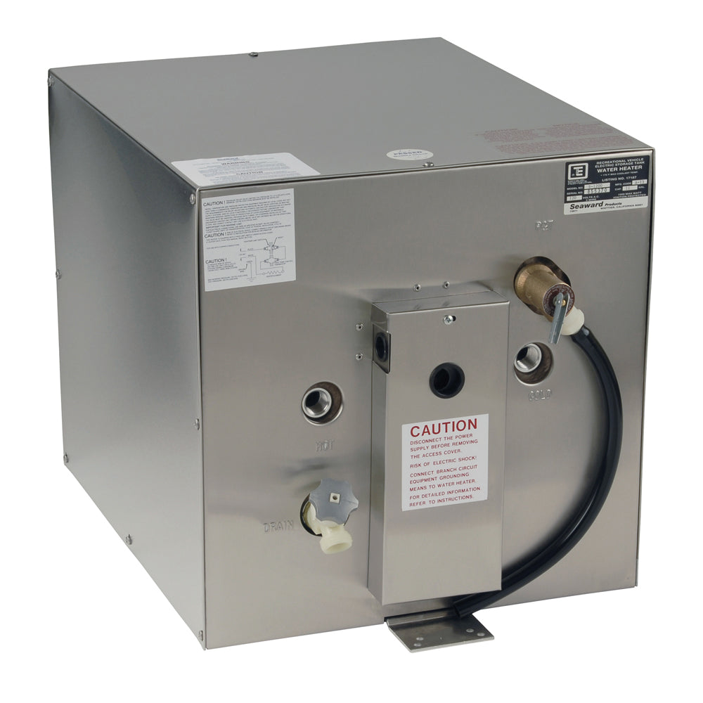 Whale Seaward 11 Gallon Hot Water Heater w/Rear Heat Exchanger - Stainless Steel - 120V - 1500W - Deckhand Marine Supply