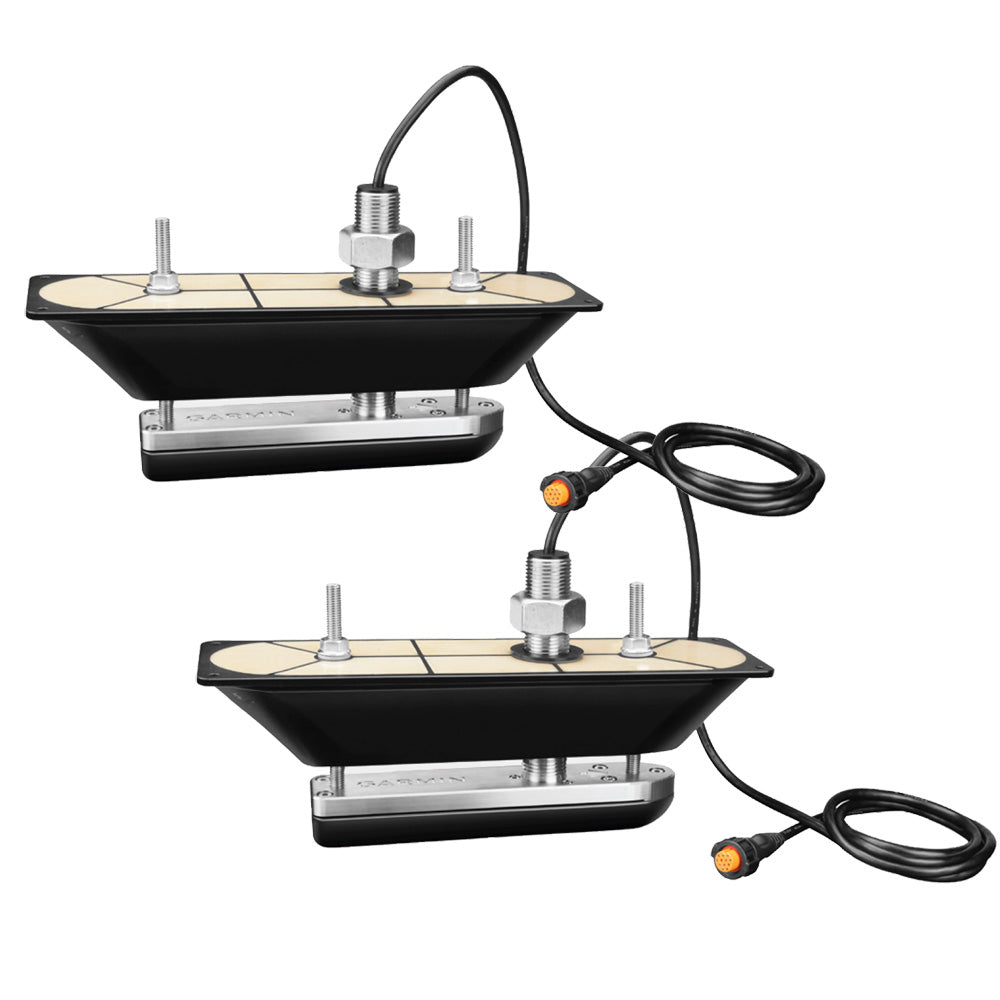 Garmin GT30-THP SS Thru-Hull Pair DownVu/SideVu Scanning Transducer w/Temp f/Hull Deadrises 5-25 - Deckhand Marine Supply
