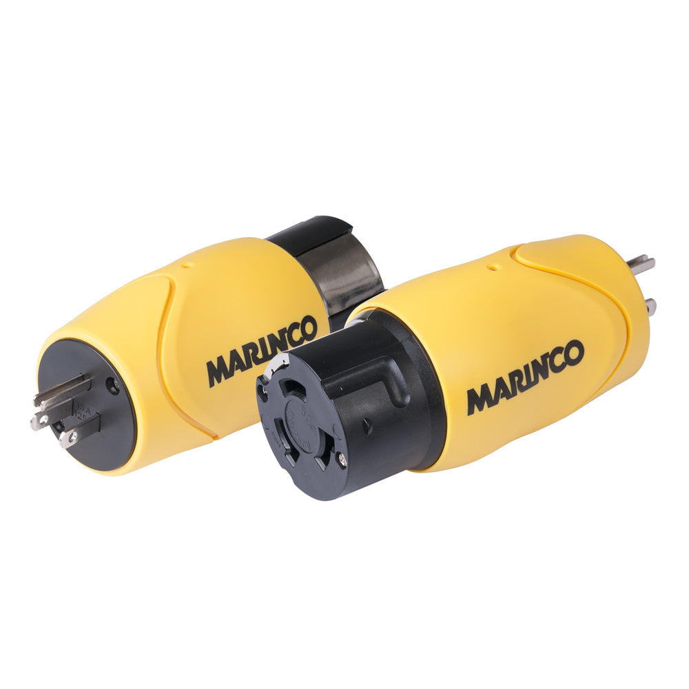 Marinco Straight Adapter - 15A Male Straight Blade to 50A 125/250V Female Locking - Deckhand Marine Supply