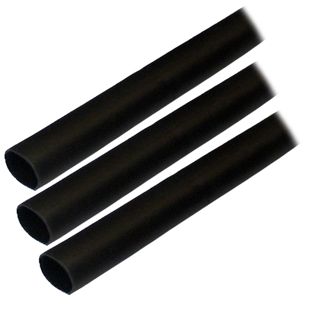 Ancor Adhesive Lined Heat Shrink Tubing (ALT) - 1/2" x 3" - 3-Pack - Black - Deckhand Marine Supply