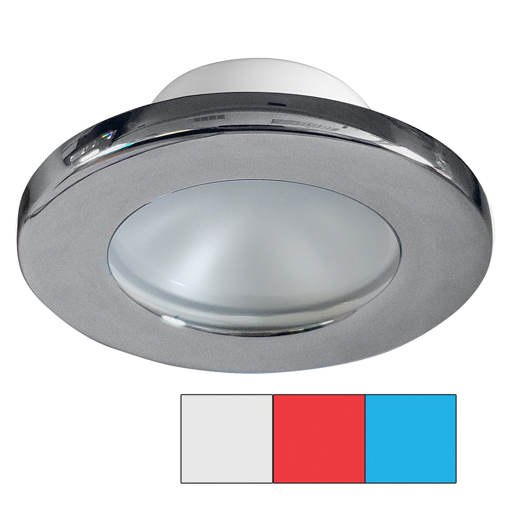 i2Systems Apeiron A3120 Screw Mount Light - Red, Cool White & Blue - Brushed Nickel Finish - Deckhand Marine Supply