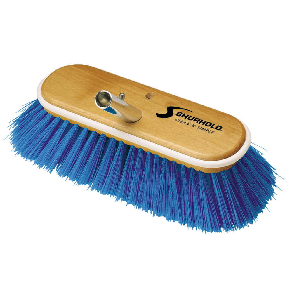 Shurhold 10" Extra-Soft Deck Brush - Blue Nylon Bristles - Deckhand Marine Supply
