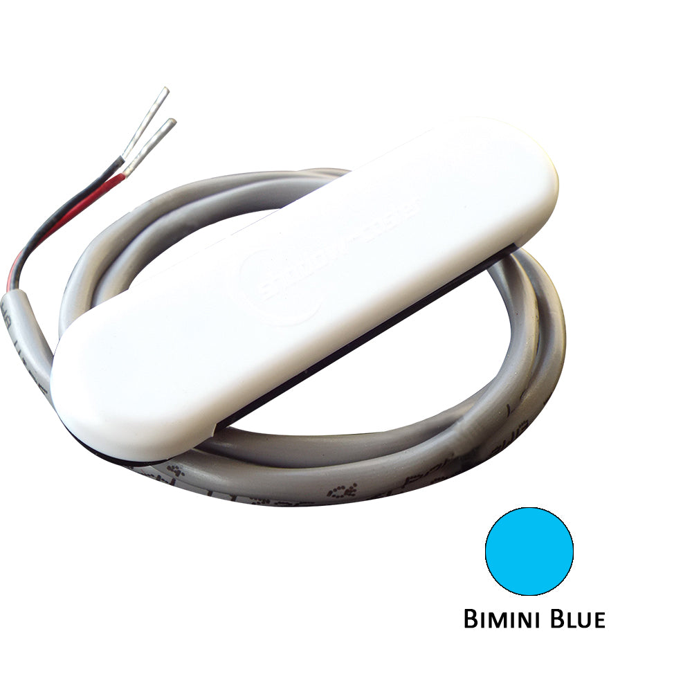 Shadow-Caster Courtesy Light w/2' Lead Wire - White ABS Cover - Bimini Blue - 4-Pack - Deckhand Marine Supply