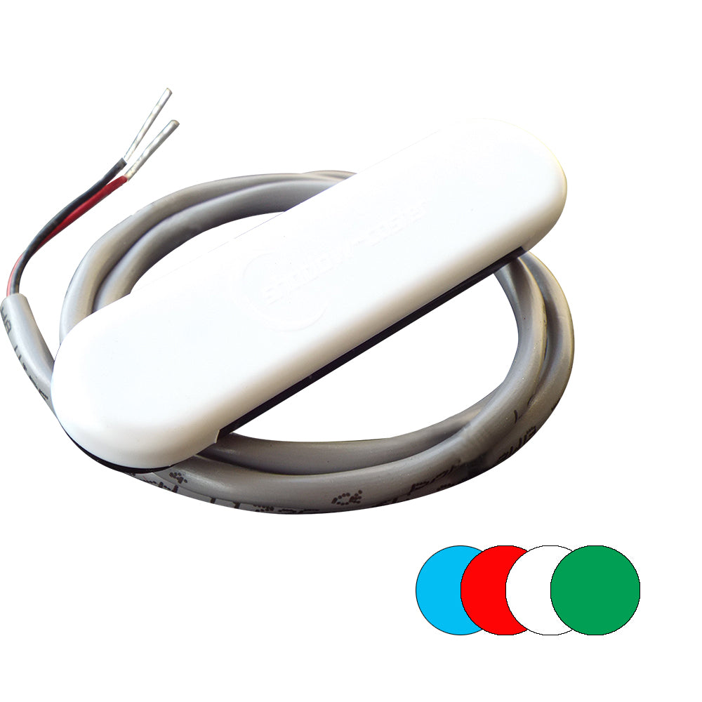 Shadow-Caster Courtesy Light w/2' Lead Wire - White ABS Cover - RGB Multi-Color - 4-Pack - Deckhand Marine Supply