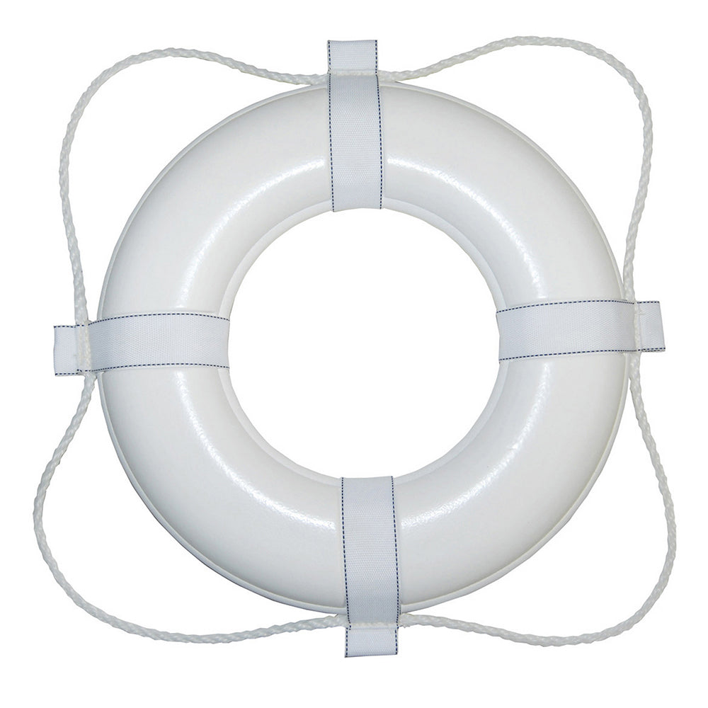 Taylor Made Foam Ring Buoy - 24" - White w/White Grab Line - Deckhand Marine Supply