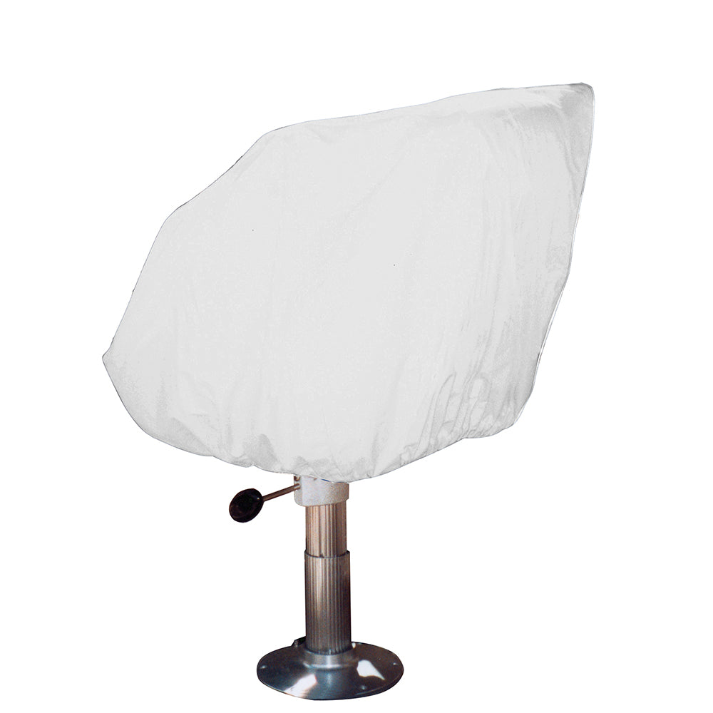 Taylor Made Helm/Bucket/Fixed Back Boat Seat Cover - Vinyl White - Deckhand Marine Supply