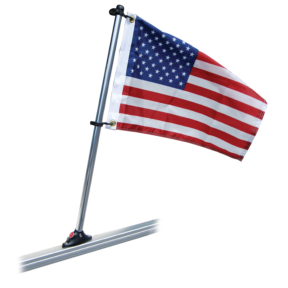 Taylor Made Pontoon 30" Flag Pole Mount & 16" x 24" US Flag - Deckhand Marine Supply