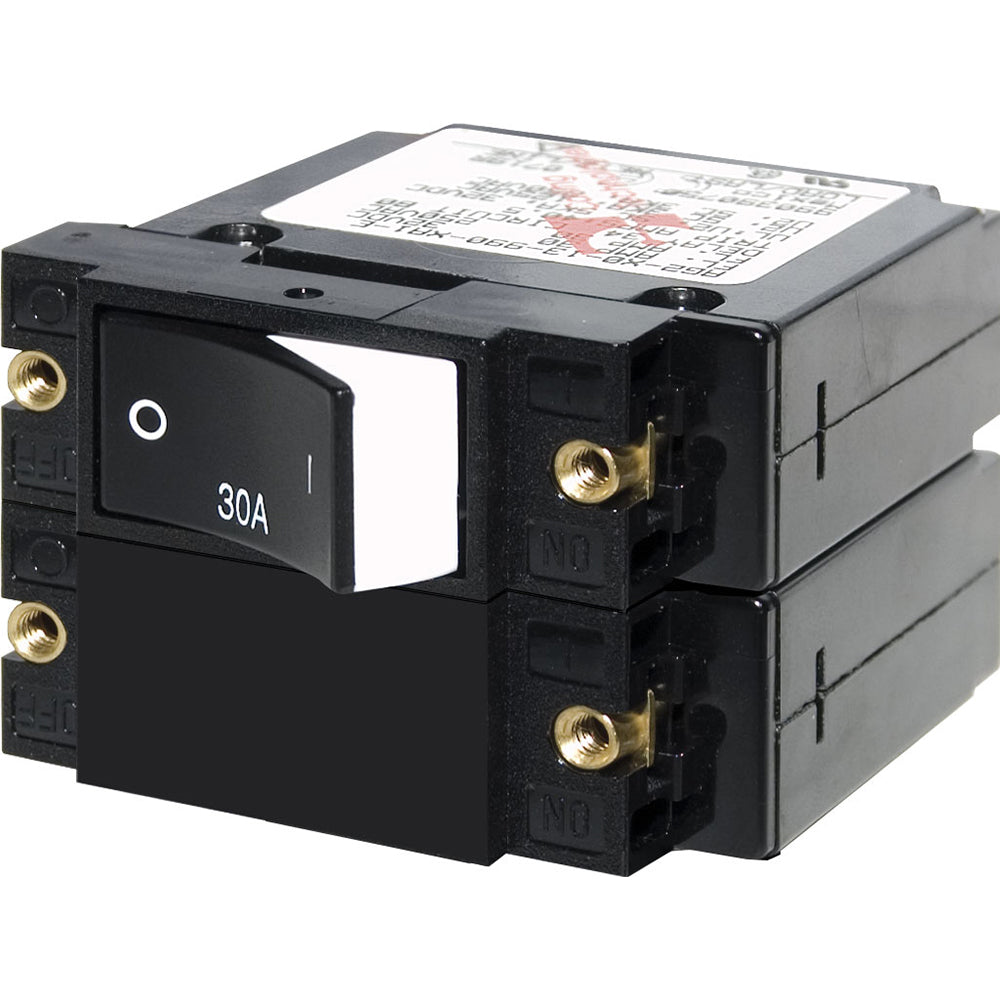 Blue Sea 7574 A-Series Raised Rocker Circuit Breaker - Double Pole - 30A - Deckhand Marine Supply