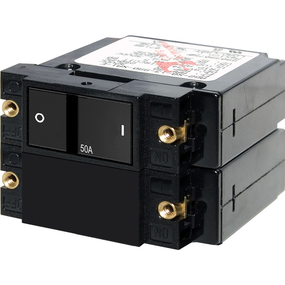 Blue Sea 7417 A-Series Flat Rocker Circuit Breaker - Double Pole - 50A - Deckhand Marine Supply