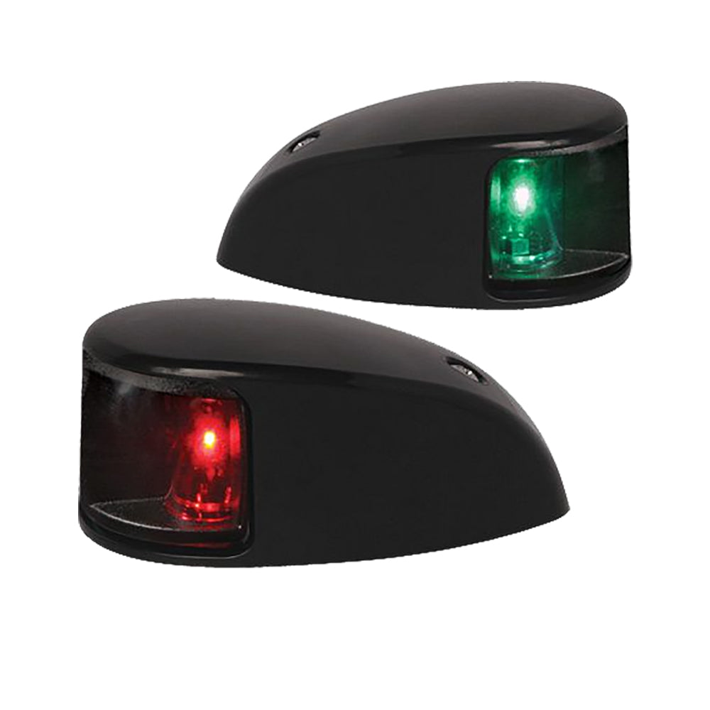 Hella Marine NaviLED Deck Mount Port & Starboard Pair - 2nm - Clear Lens/Black Housing - Deckhand Marine Supply