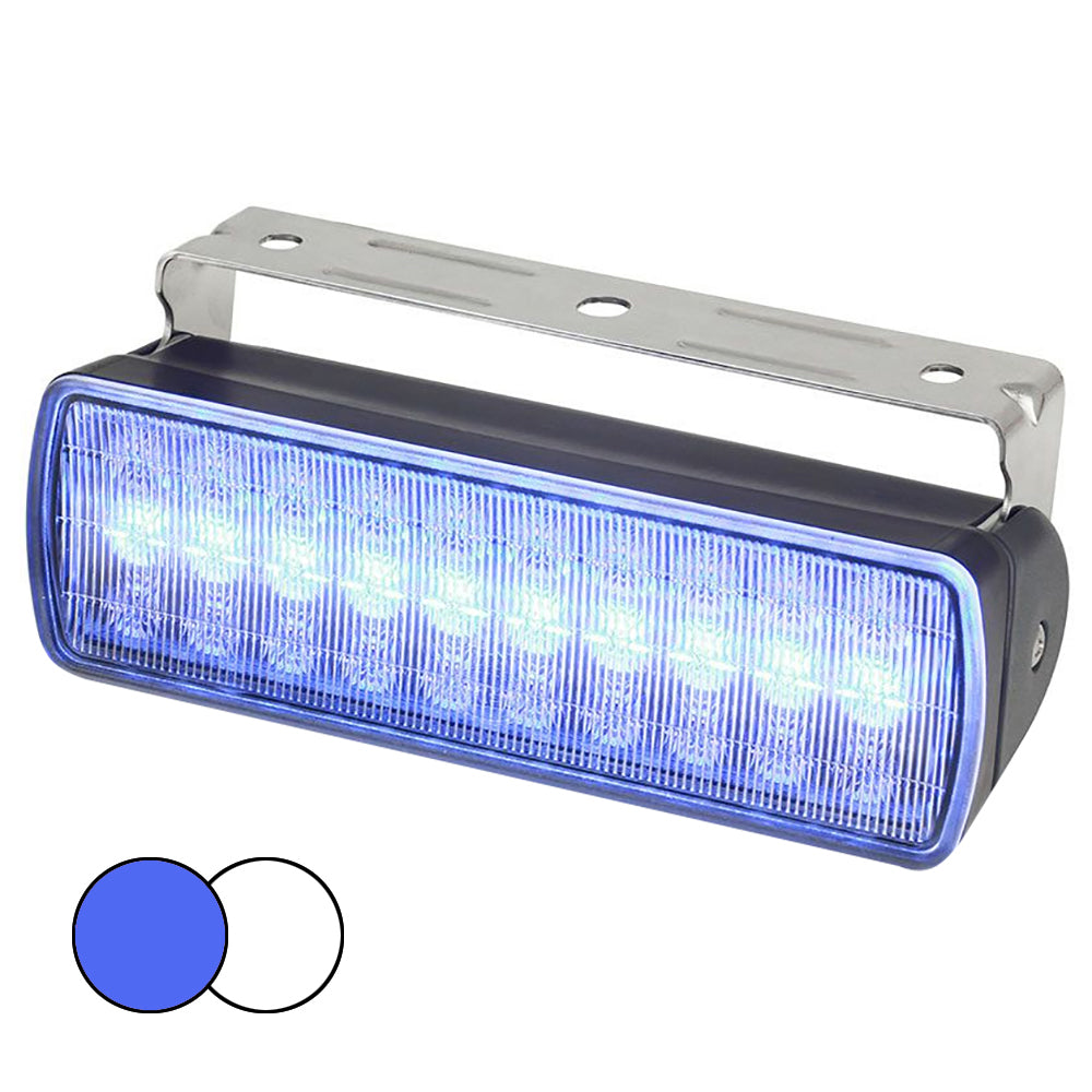 Hella Marine Sea Hawk XL Dual Color LED Floodlights - Blue/White LED - Black Housing - Deckhand Marine Supply