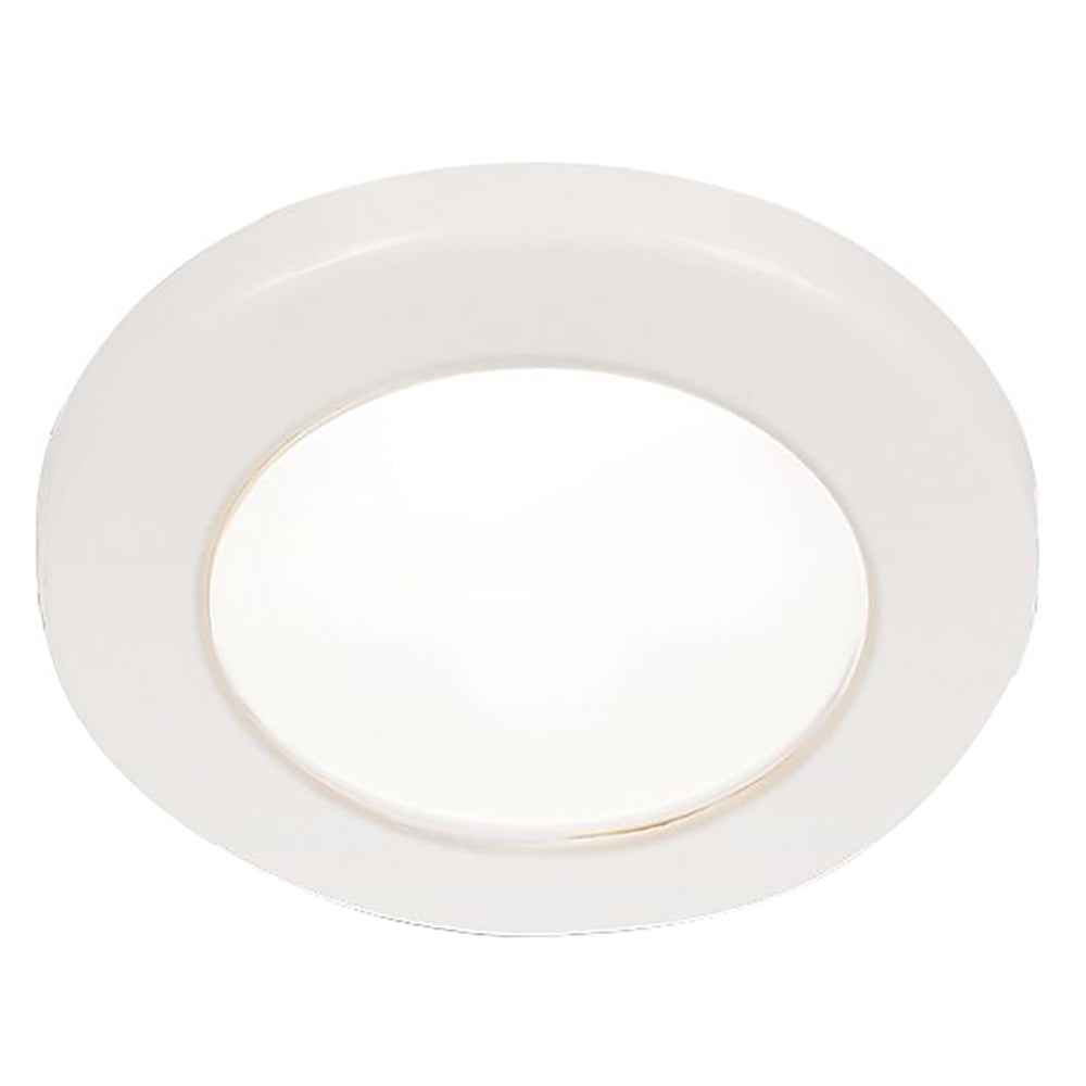Hella Marine EuroLED 75 3" Round Screw Mount Down Light - White LED - White Plastic Rim - 24V - Deckhand Marine Supply