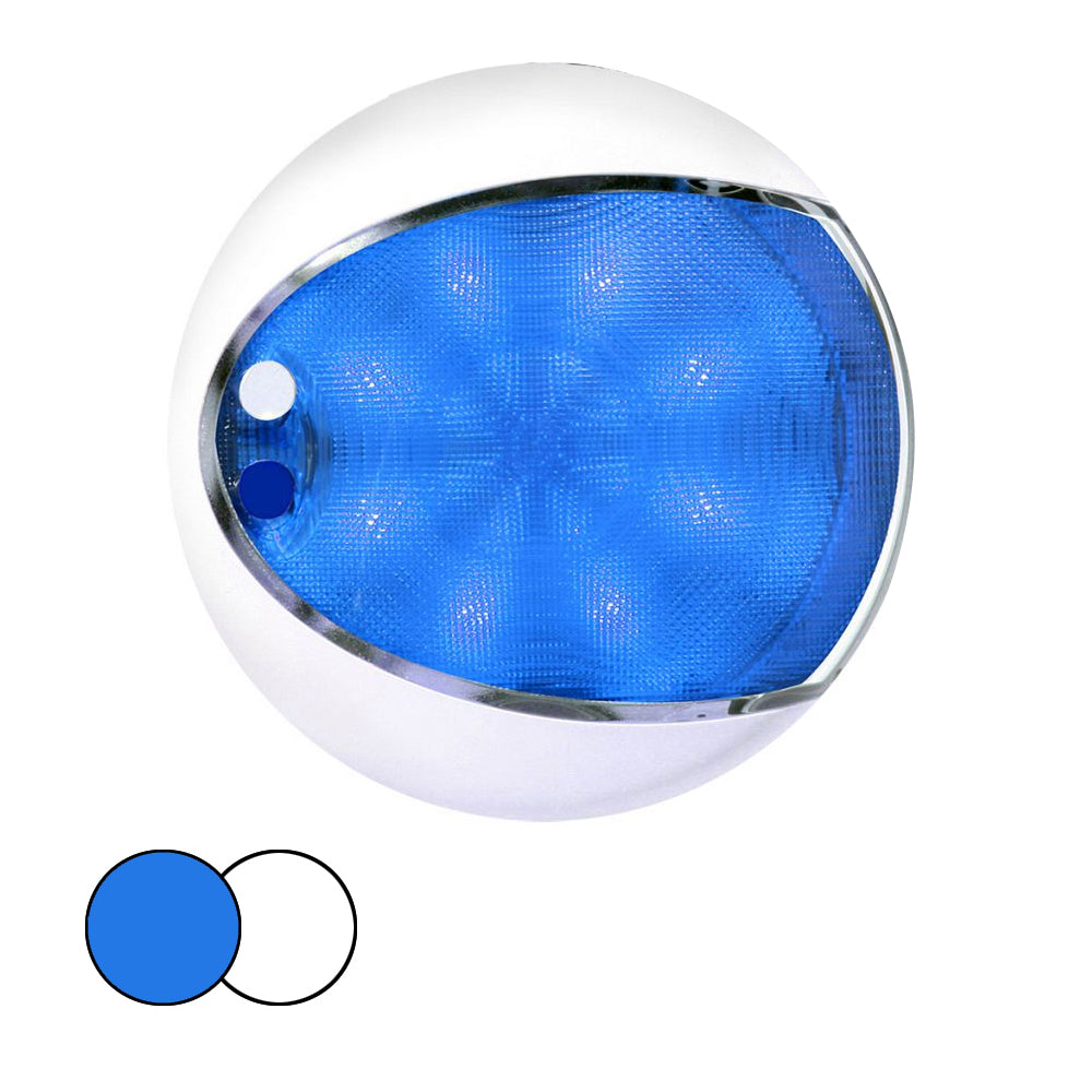 Hella Marine EuroLED 175 Surface Mount Touch Lamp - Blue/White LED - White Housing - Deckhand Marine Supply