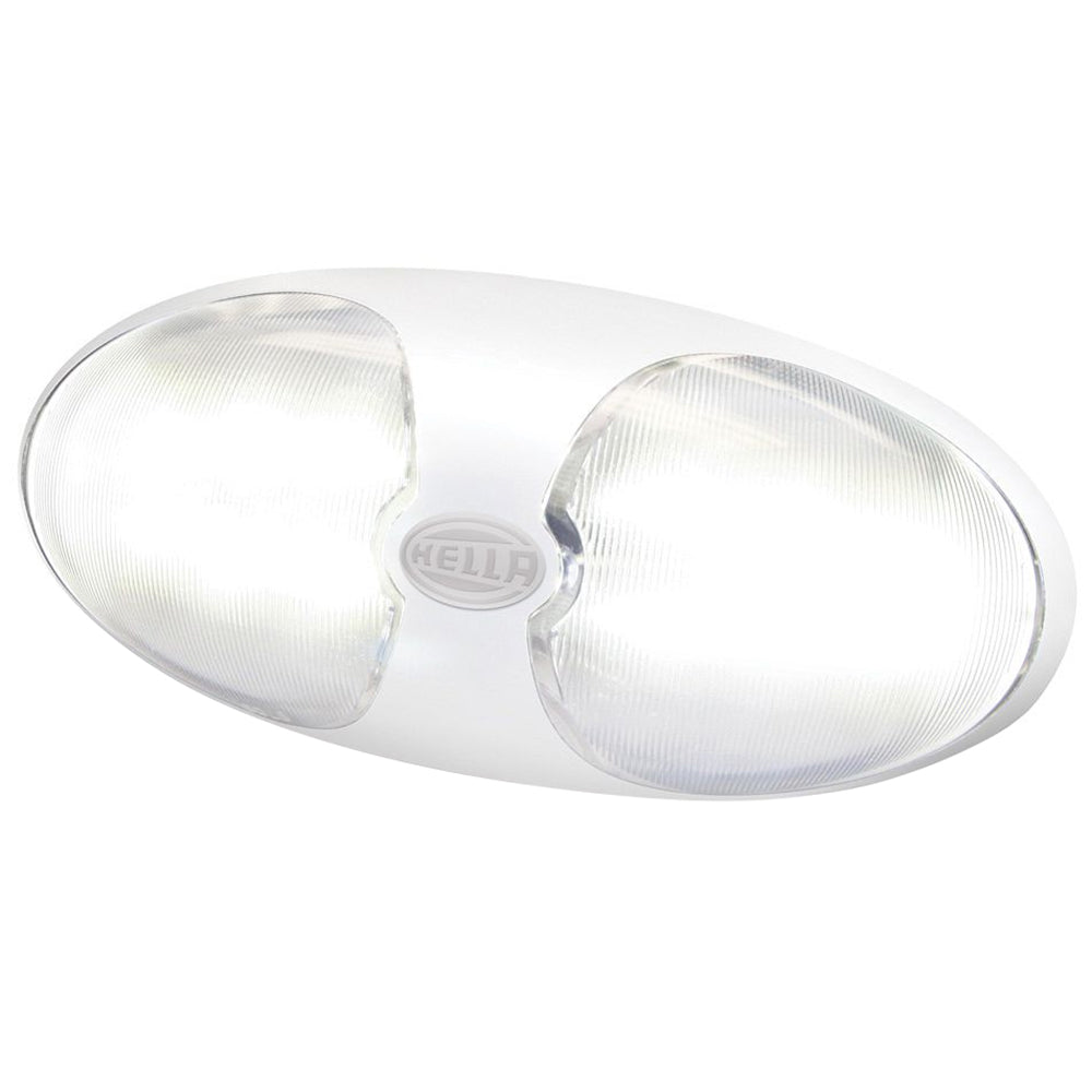 Hella Marine DuraLED 12 Interior/Exterior Lamp w/Switch - White LED - White Housing - Deckhand Marine Supply