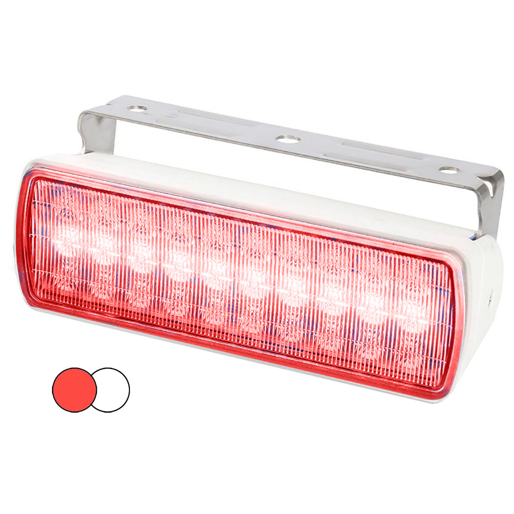 Hella Marine Sea Hawk XL Dual Color LED Floodlights - Red/White LED - White Housing - Deckhand Marine Supply