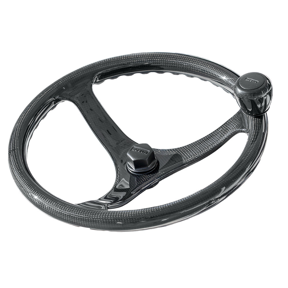 Edson EC3 Elite Carbon 13" ComfortGrip PowerWheel - Carbon Fiber - 3-Spoke - Deckhand Marine Supply