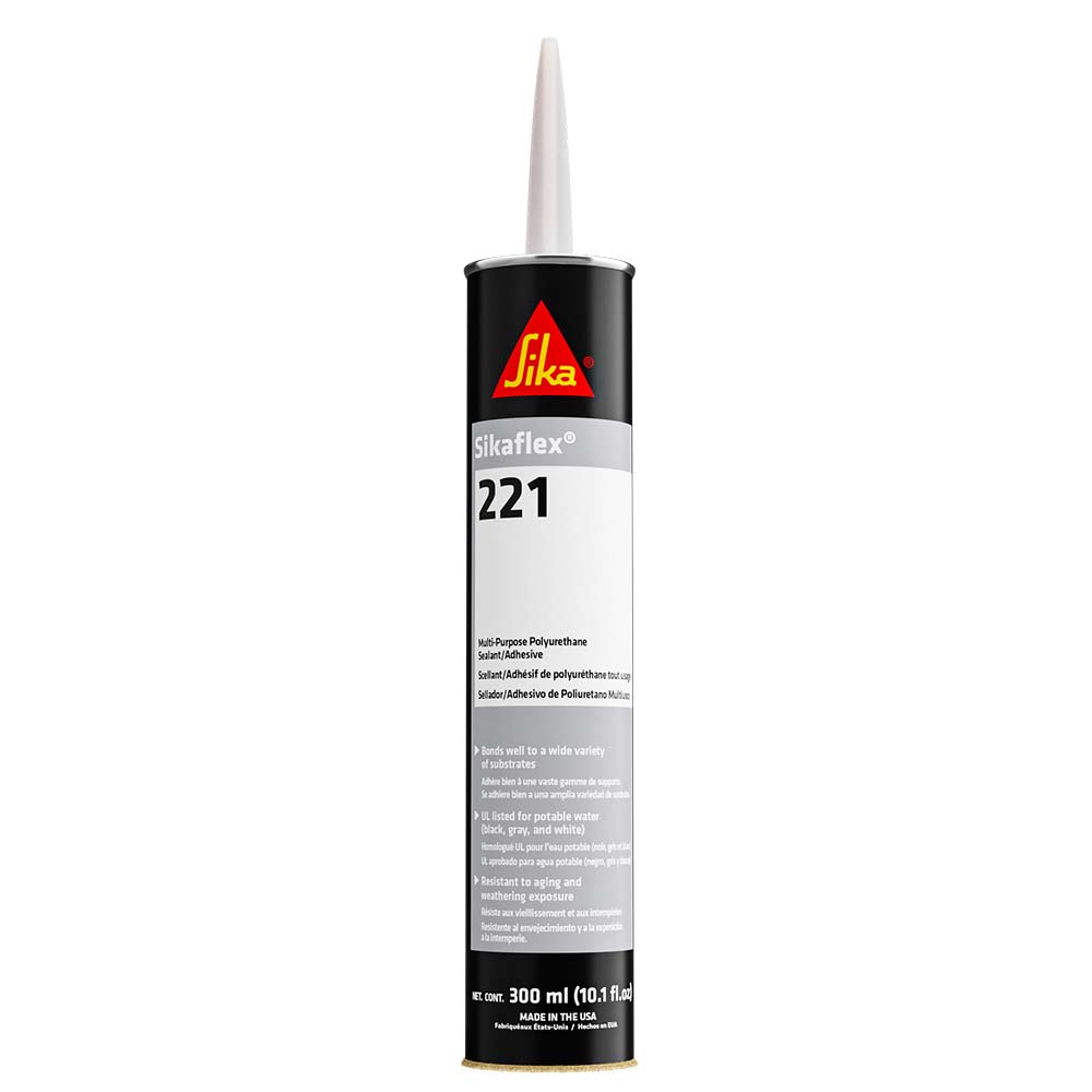 Sika Sikaflex 221 Multi-Purpose Polyurethane Sealant/Adhesive - 10.3oz(300ml) Cartridge - Aluminum Gray - Deckhand Marine Supply