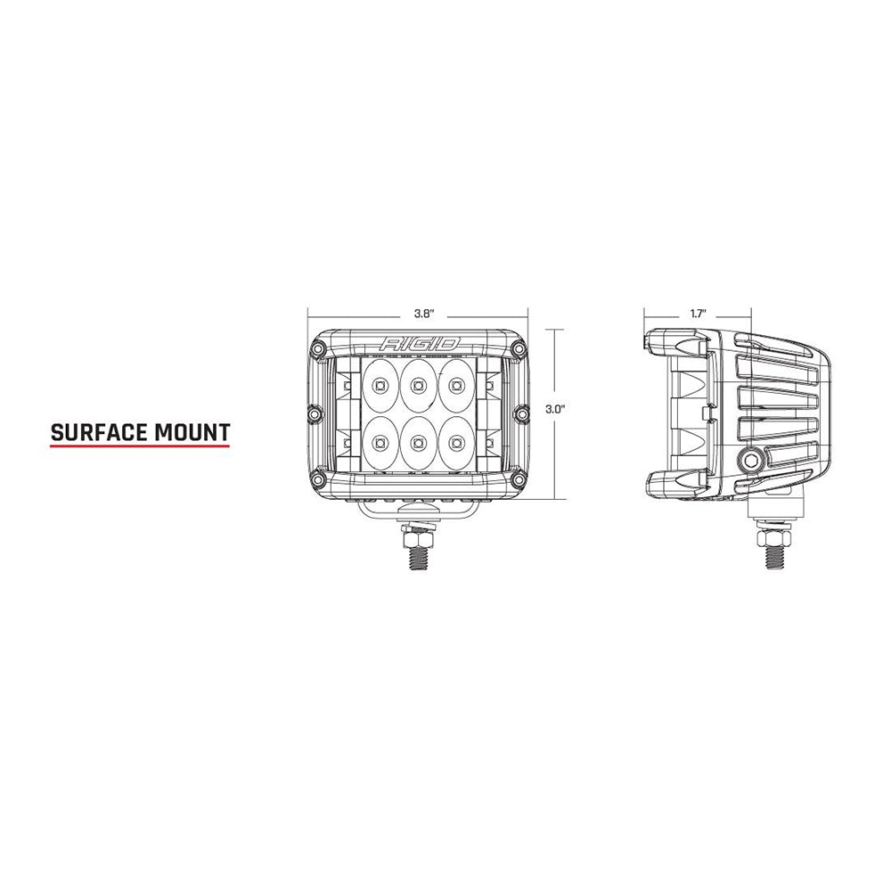 RIGID Industries D-SS Series PRO Spot LED Surface Mount - Pair - White - Deckhand Marine Supply