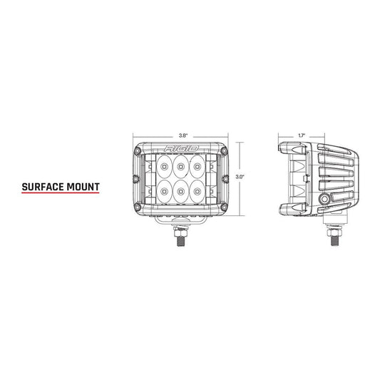 RIGID Industries D-SS Series PRO Spot LED Surface Mount - Pair - White - Deckhand Marine Supply