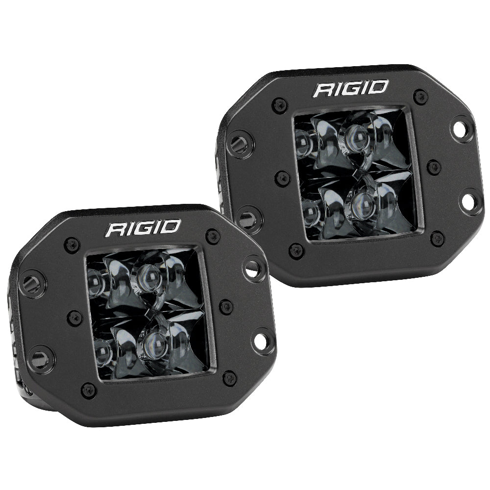 RIGID Industries D-Series PRO Flush Mount - Spot LED - Midnight Edition - Pair - Black - Deckhand Marine Supply