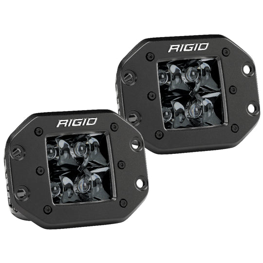 RIGID Industries D-Series PRO Flush Mount - Spot LED - Midnight Edition - Pair - Black - Deckhand Marine Supply