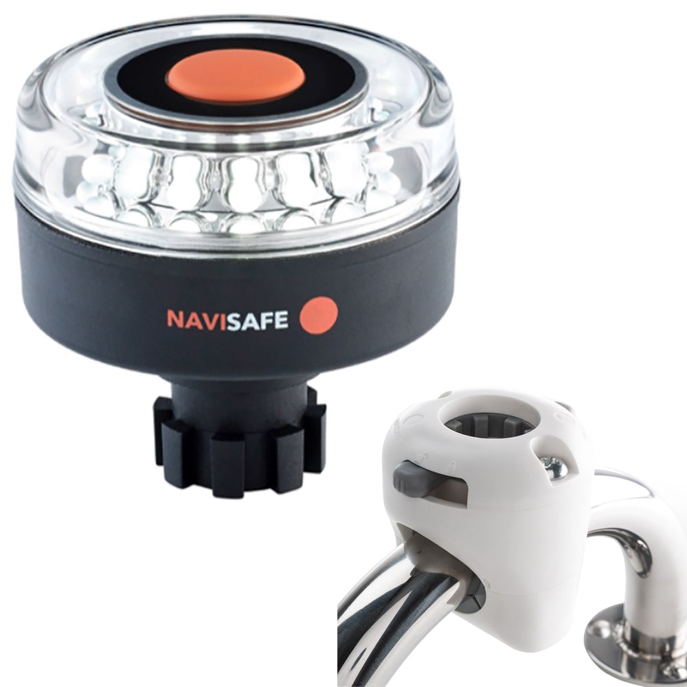 Navisafe Navilight 360 2NM w/Navibolt Base  Rail Mount - White - Deckhand Marine Supply